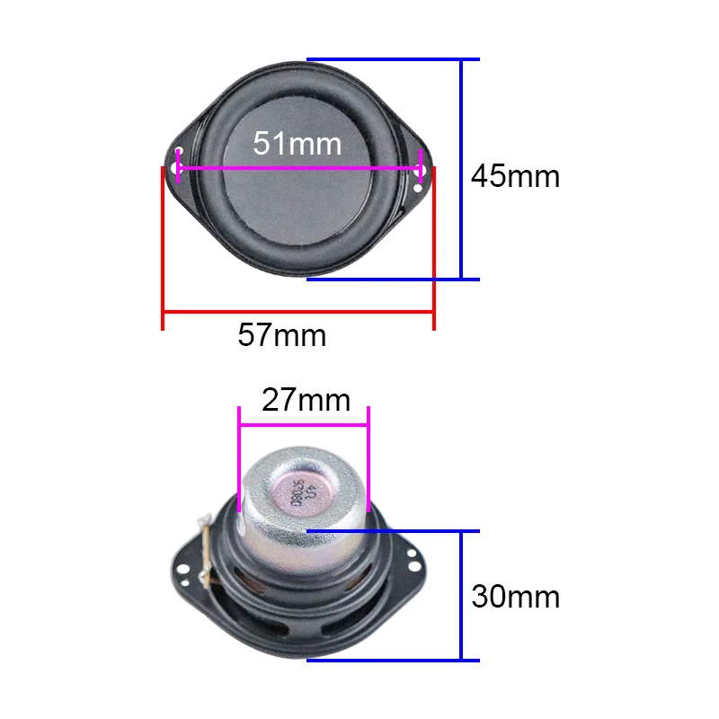 Фото 2 шт. GHXAMP для Harman Kardon JBL, 1,75-дюймовый полнодиапазонный басовый динамик, овальный неодимовый, для настольных Bluetooth-устройств, DIY, 4 Ом, 10 Вт №2