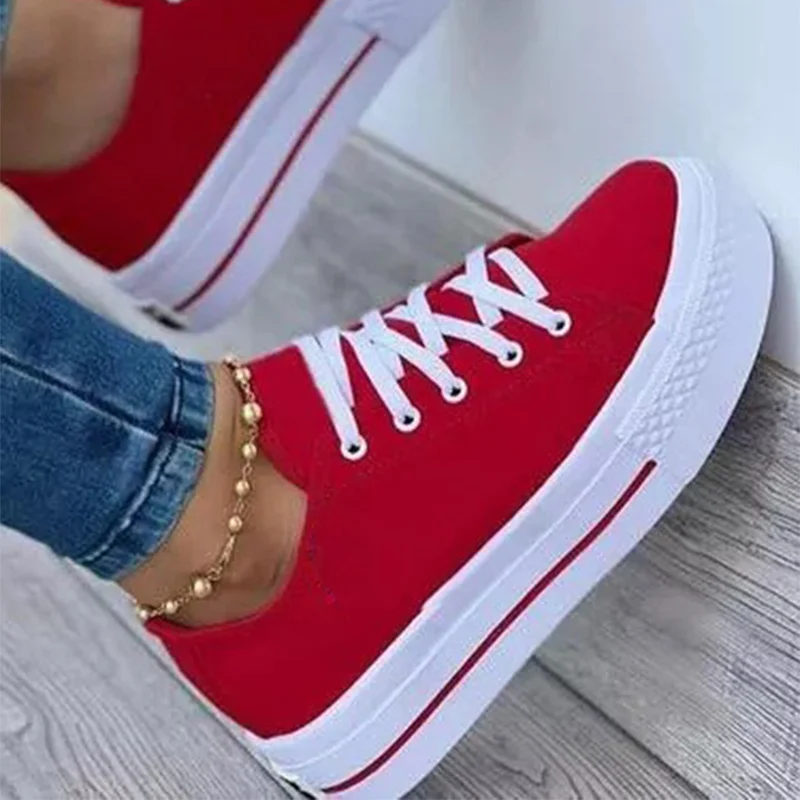 Женские холщовые кроссовки на плоской подошве шнуровке с вулканизированной