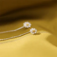 daisy flower threader earrings %e2%80%a2 long drop flower earrings for women girl mothers day gift wedding party minimal ear threads