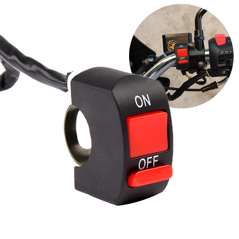 1 шт. мотоциклетные переключатели Цилиндрический разъем на руль Кнопка ВКЛ./ВЫКЛ.