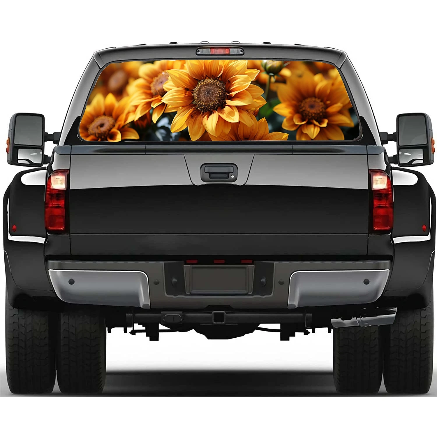 Подсолнух автомобиль фотография ПВХ декоративная наклейка для грузовика