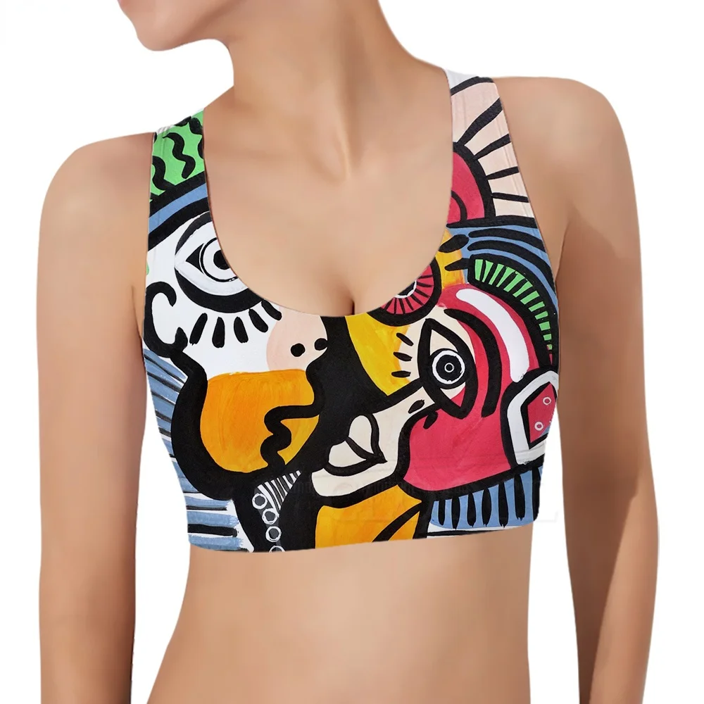 

Женский спортивный жилет CLOOCL, полинезийский спортивный бюстгальтер с абстрактным 3d-рисунком, майки, топы для йоги, бега, женские бюстгальте...