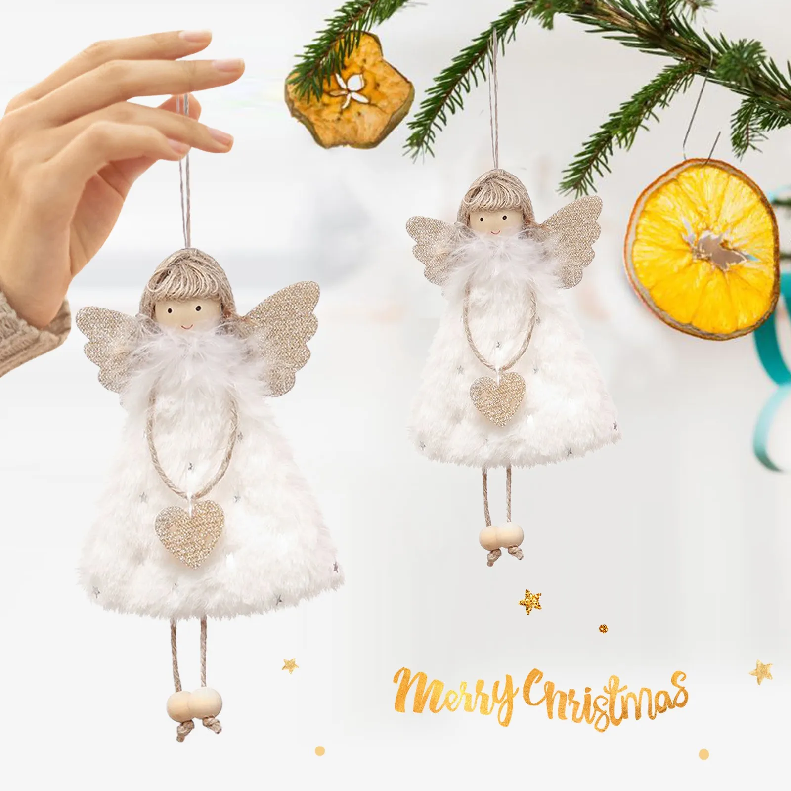 

Искусственная подвеска, подвеска в виде куклы, украшения в виде ангела для рождественской елки, Рождественский ангел