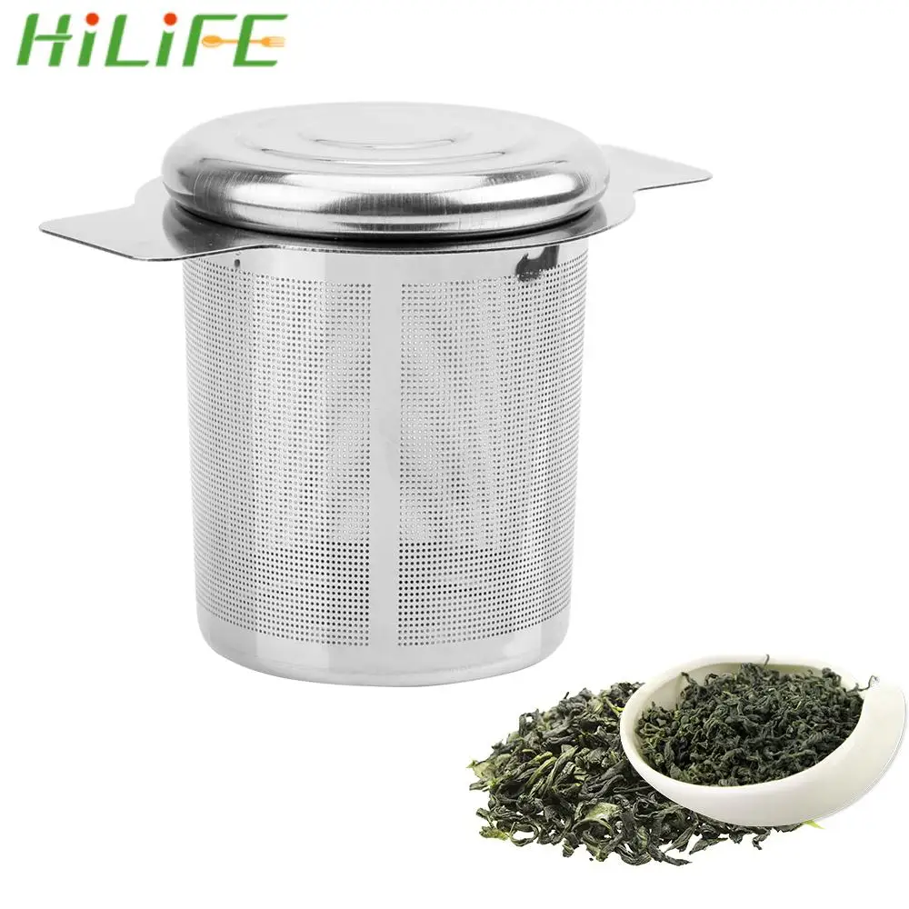 

HILIFE Tea Infusers Basket with 2 Handles Fine Mesh Tea Strainer Lid Tea and Coffee Filters 6cm Height Reusable