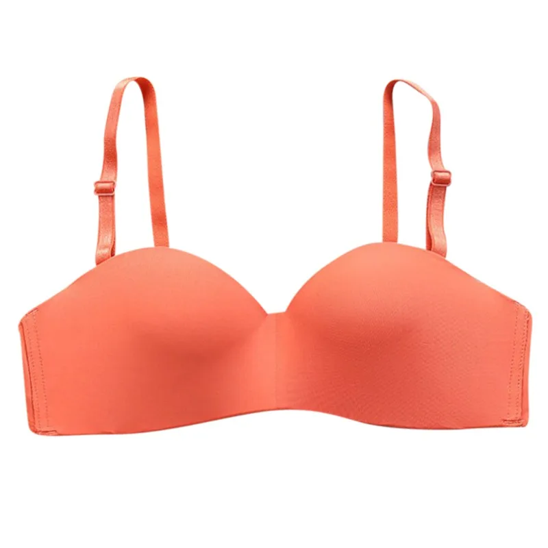 

Новый товар, яркий однотонный красивый тонкий глянцевый слитный бюстгальтер с красивой спинкой для девушек, регулируемый бюстгальтер, женс...