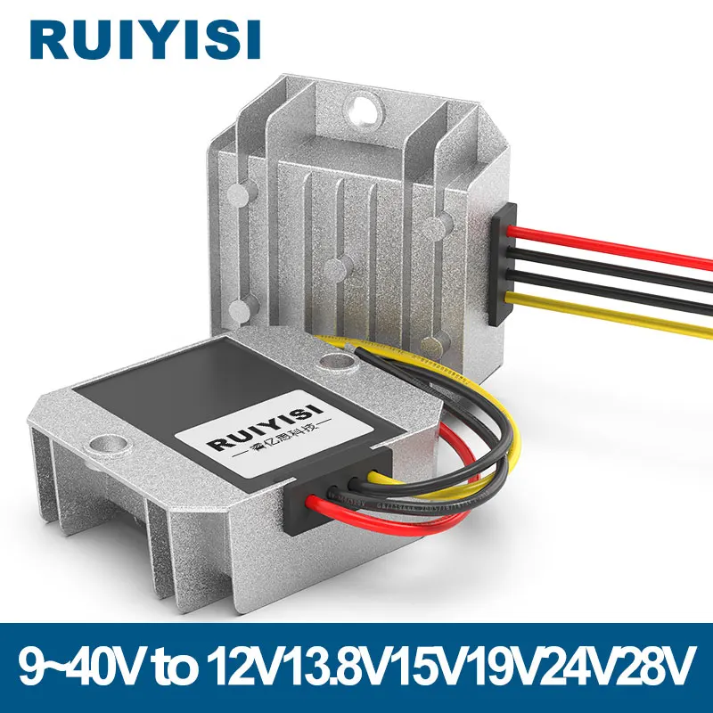 Фото Преобразователь мощности RUIYISI от 12 В до 24 В, регулятор напряжения 36 В до 19 В, трансформаторный регулятор напряжения от 9 В-40 В до 28 В, 13,8 В, 15 В №1