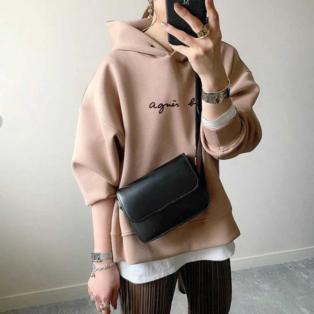 Streetwear Hoodies Women 2022 Round Neck Letter Print Ladies Pullover Patchwork Casual Female Clothing Sweatshirt Leisure Tops