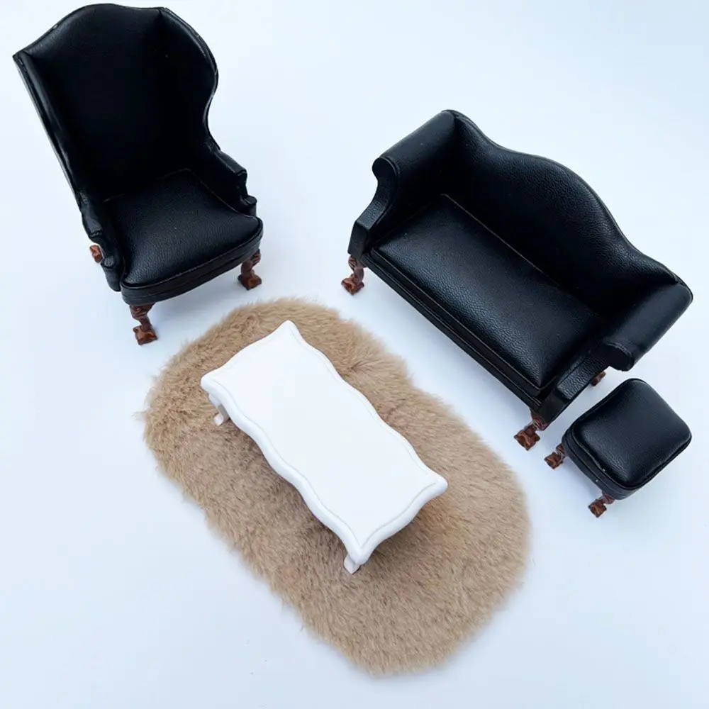 Миниатюрный Плюшевый коврик в скандинавском стиле масштаб 1/12 напольный для