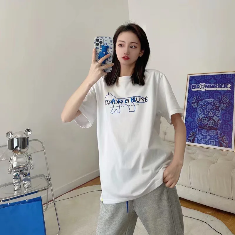 

Adererror spring and summer joint high-quality fox print 1:1 ADER embroidery men and women couple short-sleeved T-shirt unisex