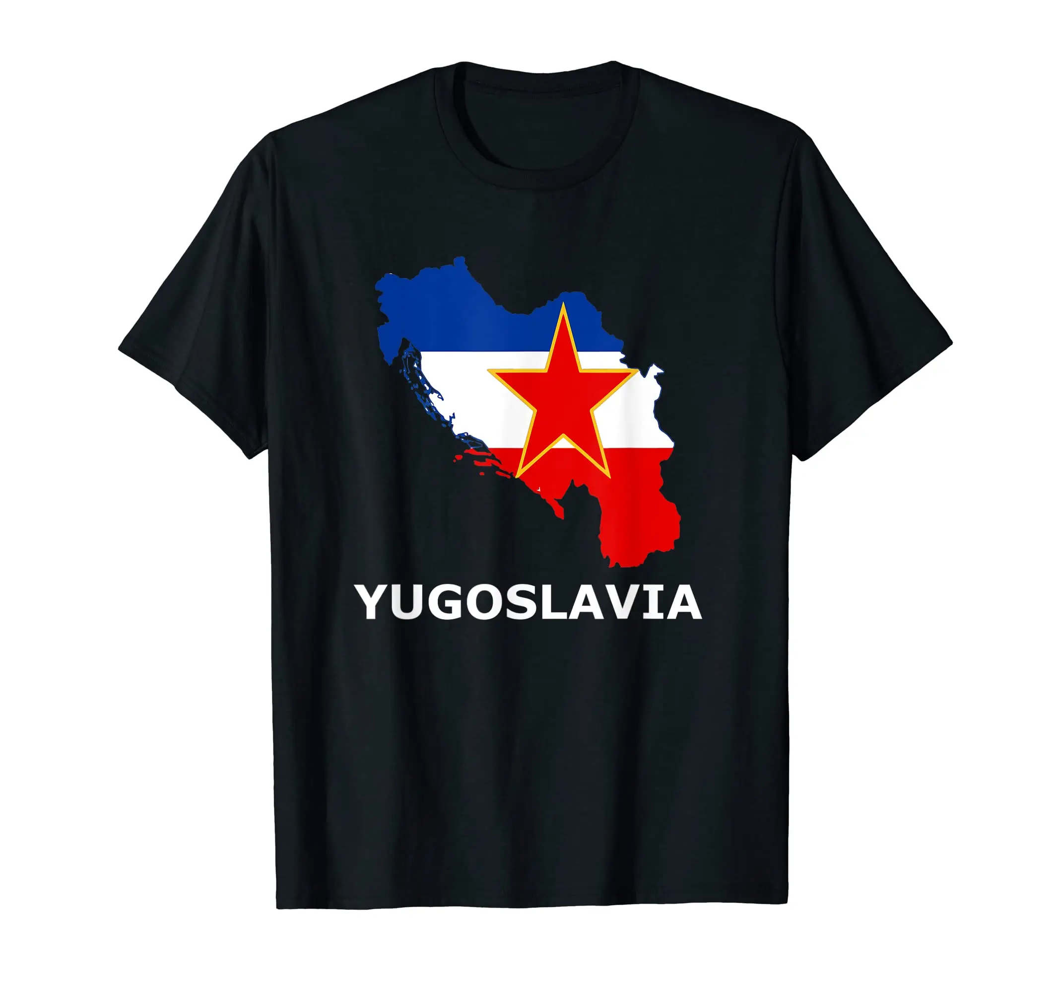 

100% Cotton Yugoslavia Map and Flag T-Shirt MEN WOMEN UNISEX T Shirts Size S-6XL