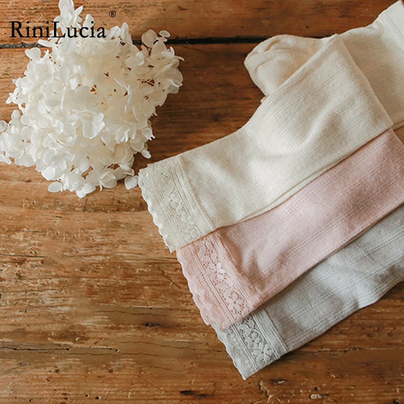 

Милые детские брюки rinilled для девочек, плотные теплые брюки для девочек, весенние детские повседневные однотонные кружевные брюки, леггинсы ...