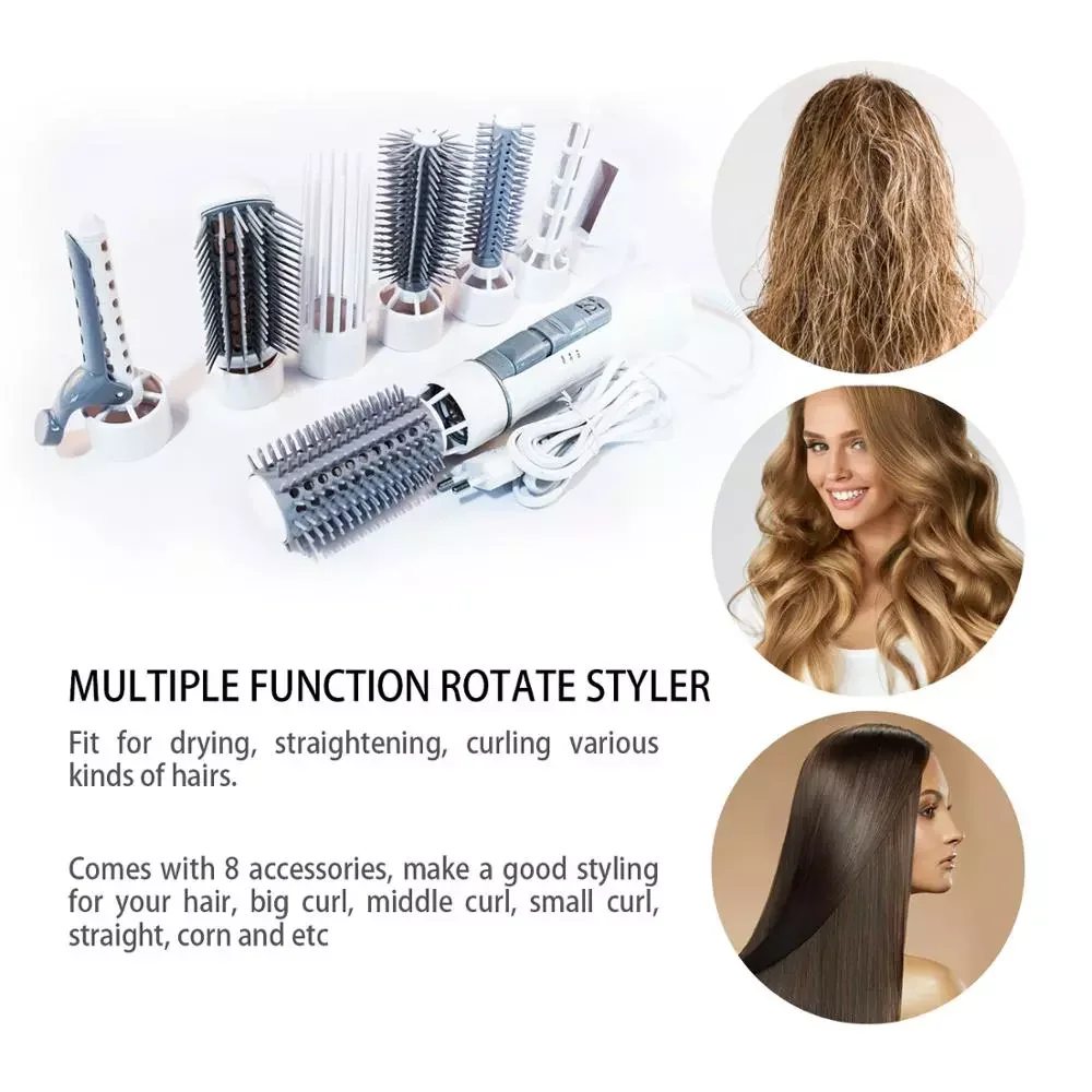 

NEW2023 8 in 1 Hair Straightener Hairdryer Brush Anion Hair Dryer Multifunctional Dryer Brush Straight Hairdryer Brush for Hair