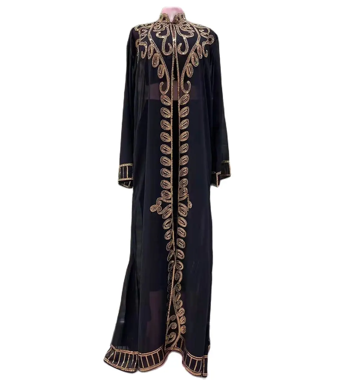 סגנון חדש ערב שמלות נשים דאשיקי אפריקאית בגדי אופנה פאייטים קיץ גזה Loose דובאי Vetement העבאיה ארוך מקסי שמלה
