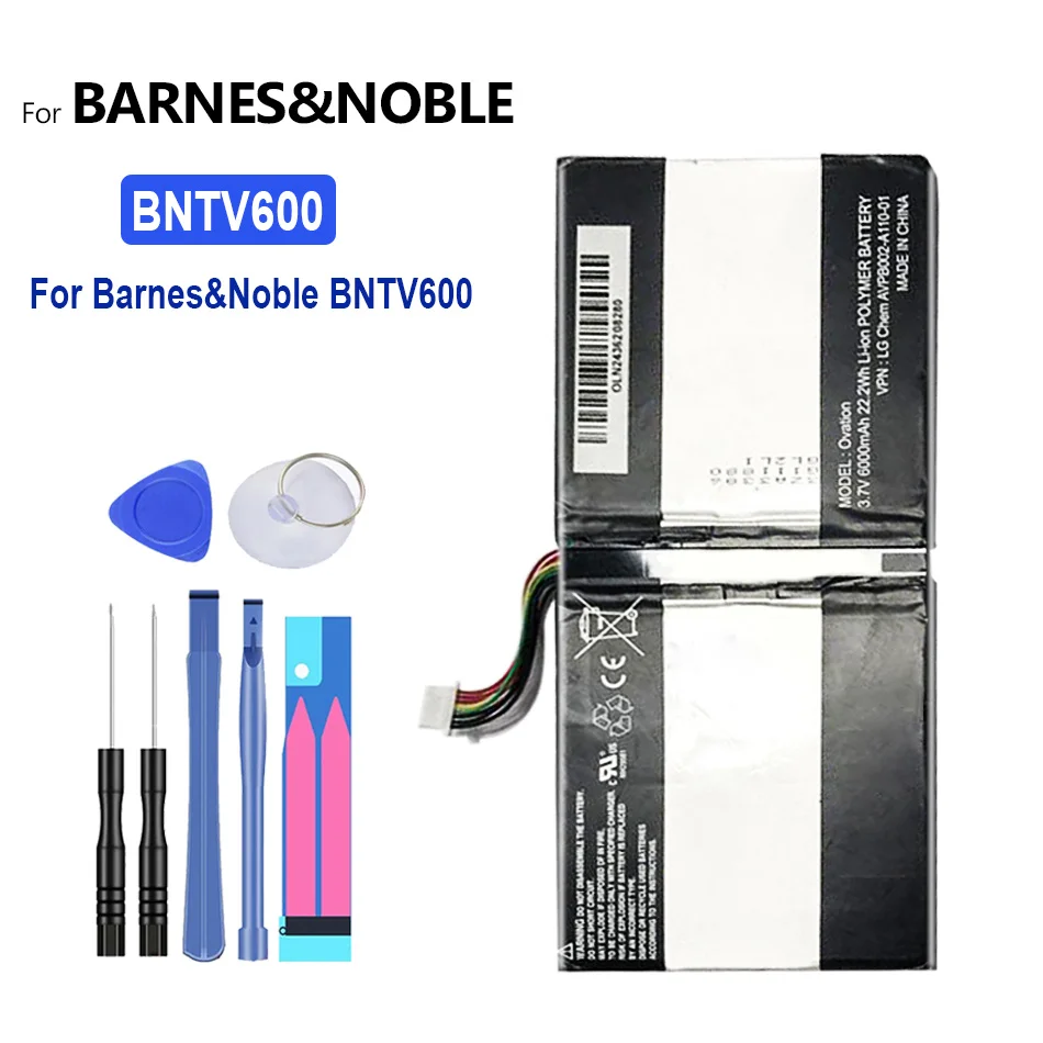 BNTV600 6000mAh Battery for BARNES & NOBLE BNTV600 Nook HD+ Plus HD+9 Ovation AVPB00 AVPB002-A110-01 GB-S02-308594-0100