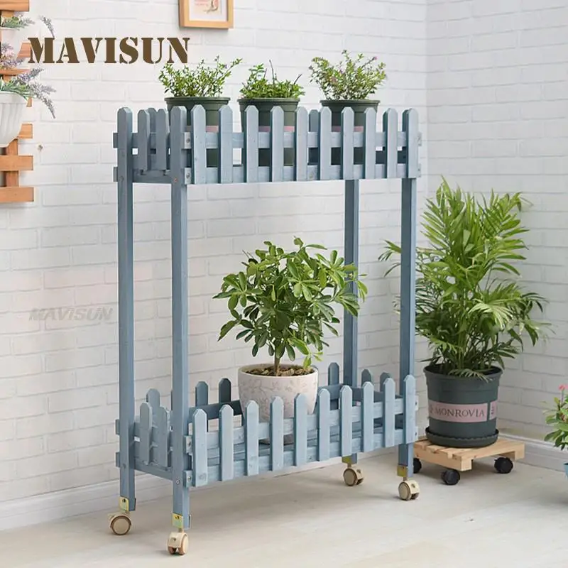 

Wooden Flower Rack Plant Multi Stand Shelves Bonsai Display Shelf Yard Garden Patio Balcony Flower Stands