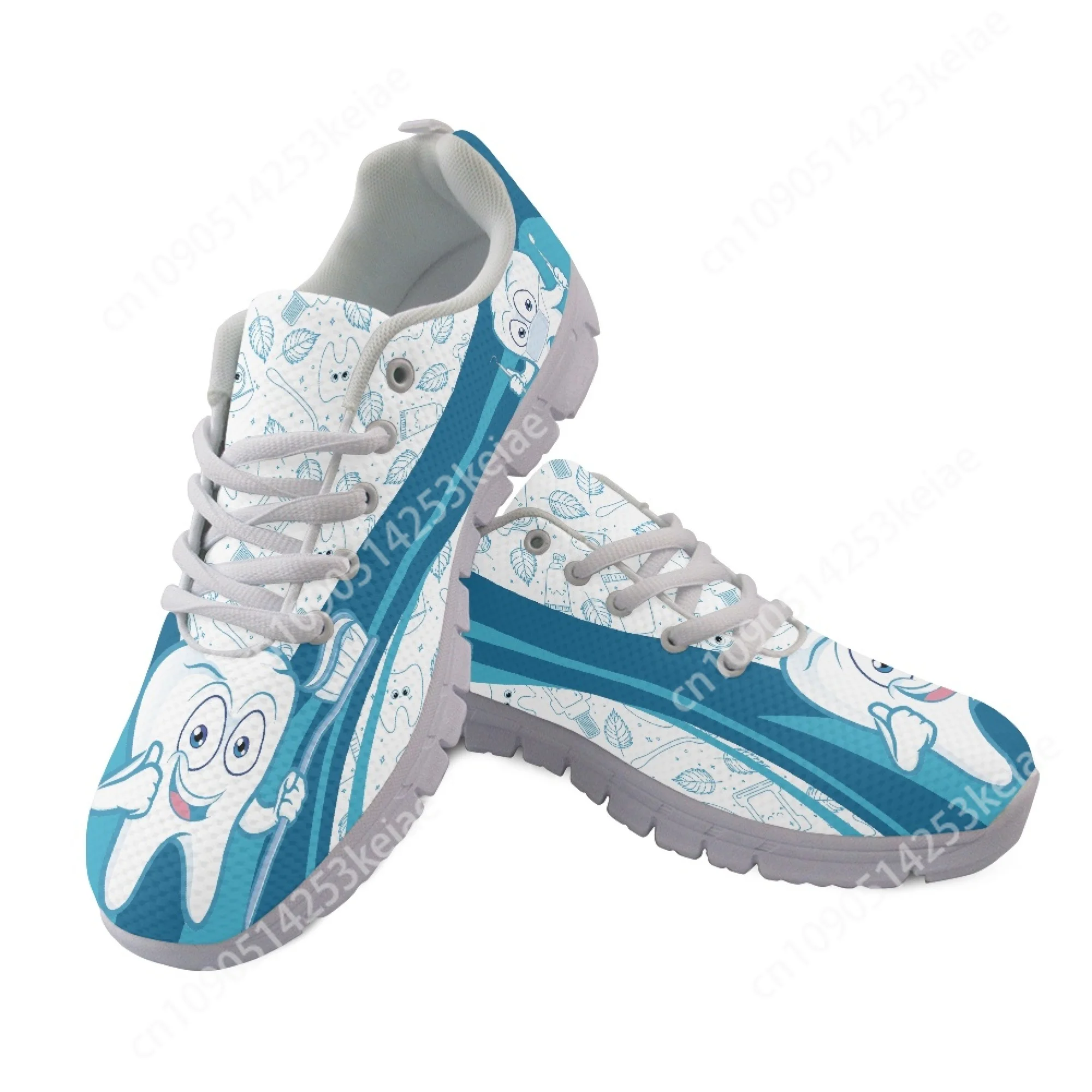 Yikeluo зубы узор зубные протезы брендовый дизайн кроссовки на шнуровке женские