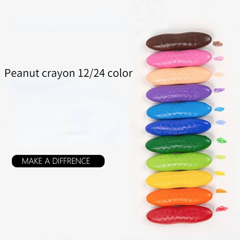 12/24 Color Peanut Crayon Boxed Children's Painting Is Not Dirty Hands Easy To Wash Tasteless Brush Art Stationery