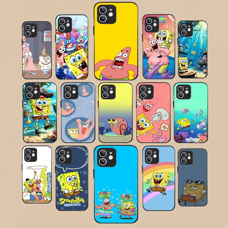 WAA-35 Черный гибкий чехол из ТПУ SquarePants для Xiaomi Poco C40 65 F1 3 5 6 M3 4 X3 Pro