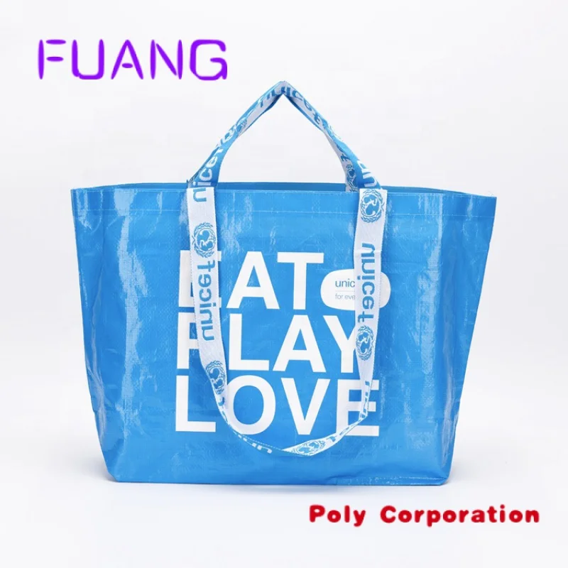 2019 Custom Logo Printed Foldable Eco Shopping Folding PP woven Bag