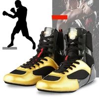 new professional boxing shoes mens black gold breathable wrestling boots large size 35 46 lightweight boxing sneakers