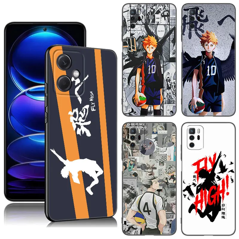 

Anime Haikyuu Volleyball FLY Phone Case For Xiaomi Redmi Note 7 8 9 10 11 11E 11T 12 Pro 11S 4G 10T 5G 8T 9S 10S Black Cover