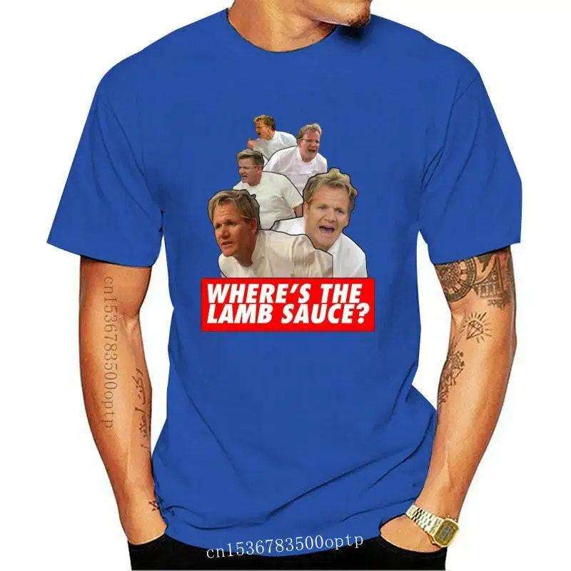 

Белая футболка унисекс с надписью «New Wheres the Lamb Sauce»