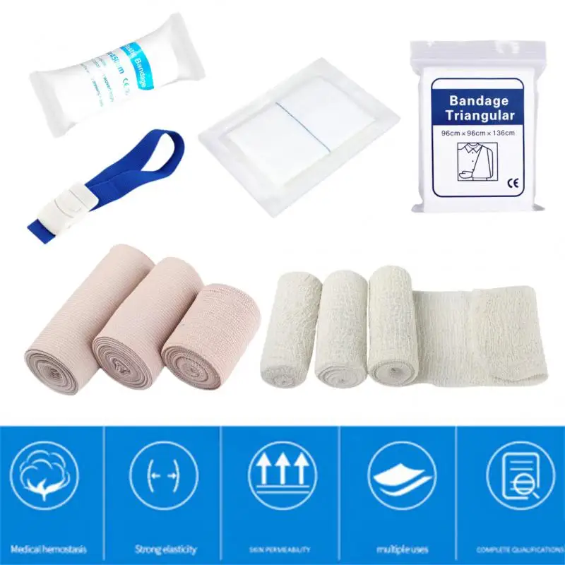 

10pcs Survive Kit First Aid Compressed Sterile Gauze Survival Kit Dressing Hemostatic Bandage PBT Emergency Safety Tool