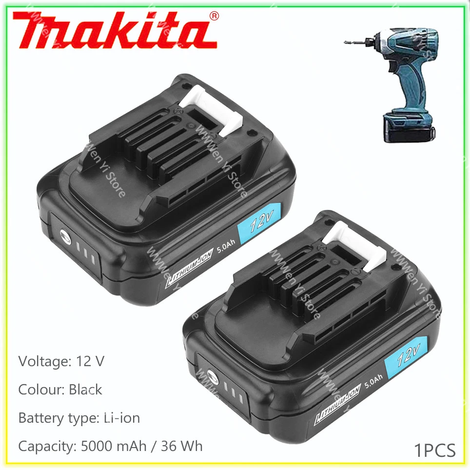 

Makita 12v 5.0Ah Lithium Ion Battery 197390-1 BL1015 1973901 BL1021B BL1041B BL1015B BL1020B BL1040B 5000mAh Li-ion Battery