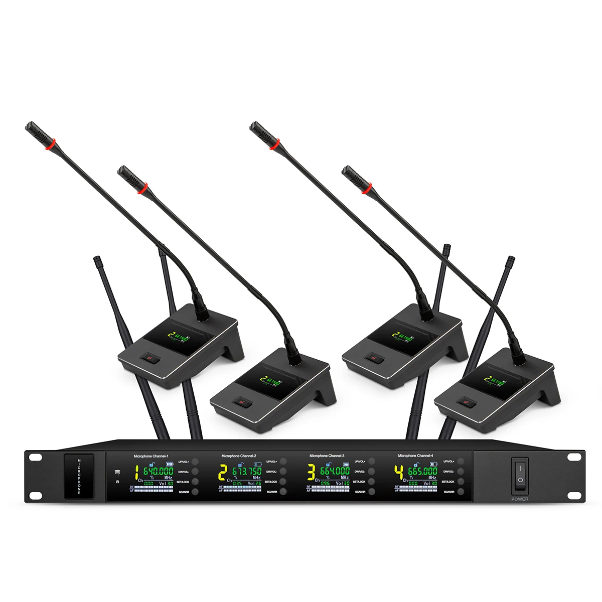 Фото Система беспроводных микрофонов для конференций серии UHF, 4 канала №3