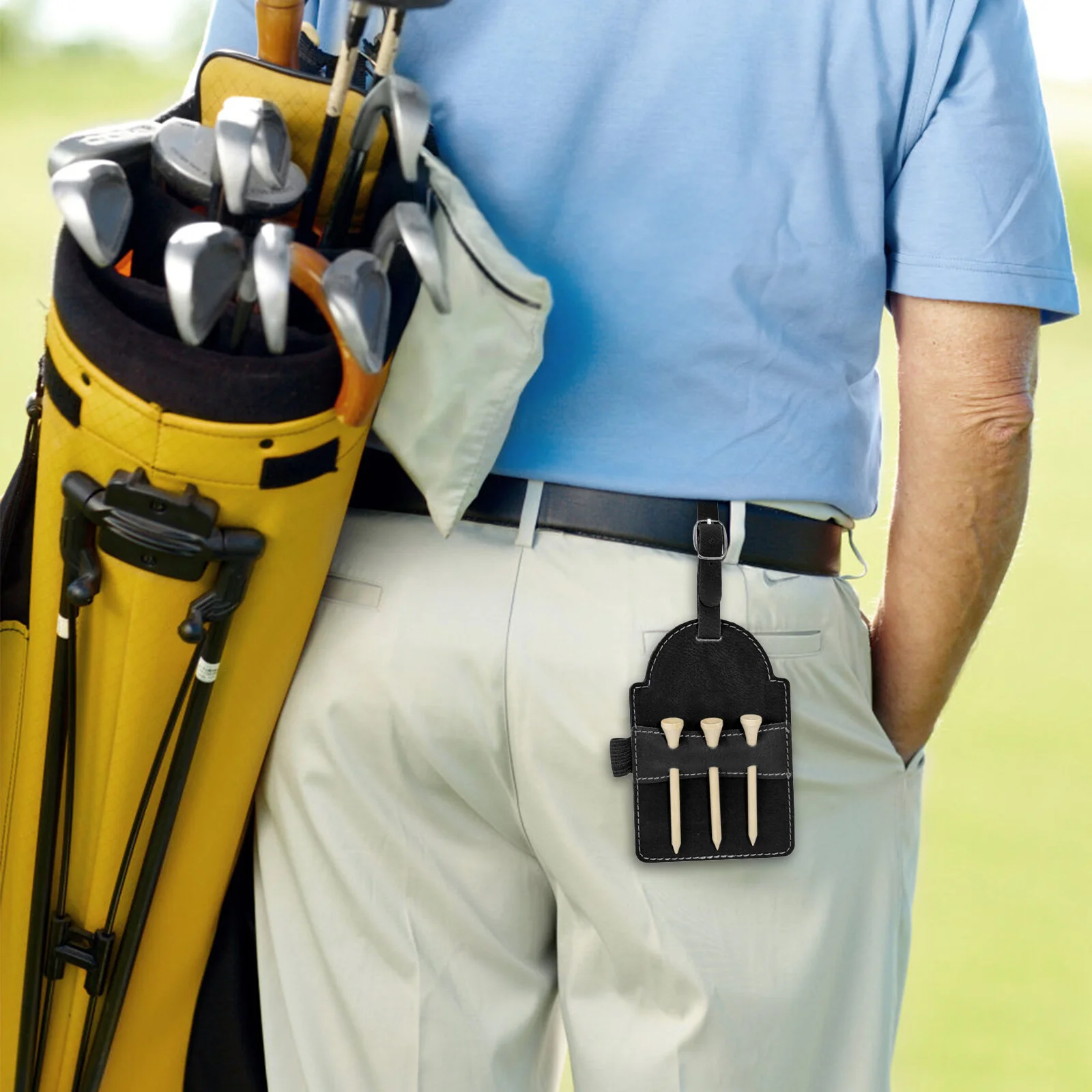 

Accessories Golfs Tee Carrier Tees Cover Keepings Ball Holder Listing PU Golfing Accessory Tool Man