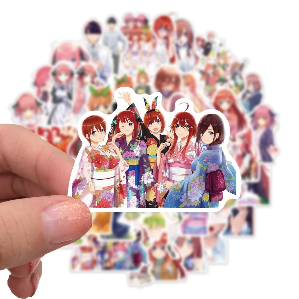 

50pcs Anime The Quintessential Quintuplets Nakano Miku Yotsuba Graffiti Sticker Bike Helmet Luggage Laptop IPad Phone Decoration