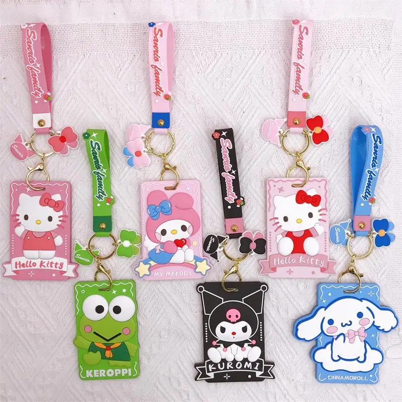

Милая визитница Sanrios милый Hellokittys Kuromi My Melody Cinnamoroll мультяшный силиконовый держатель для карт для автобуса аксессуары для девочек