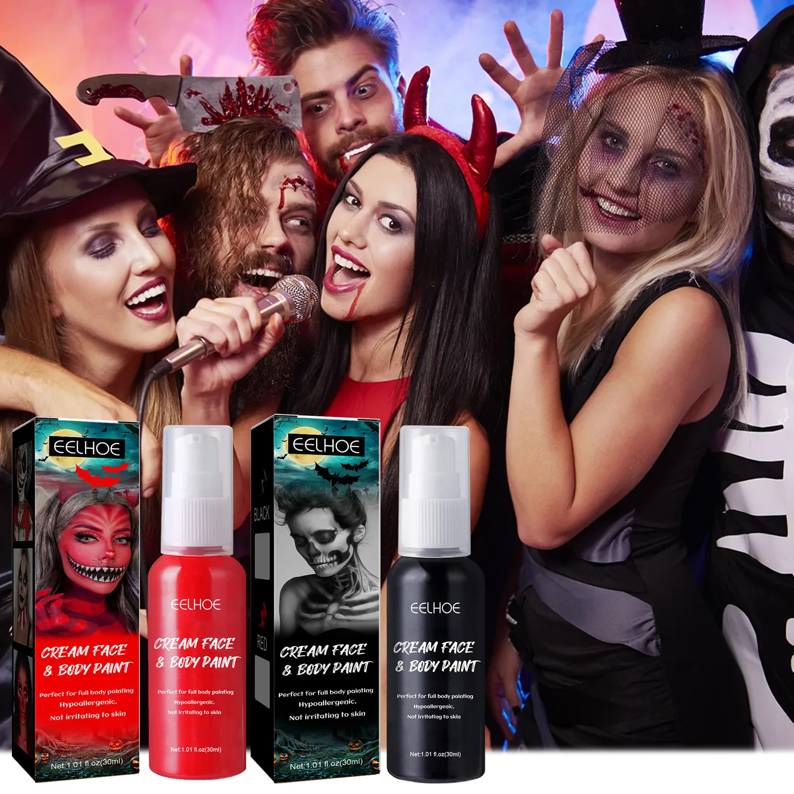 

Bloody Face Painting Pigment Realistic Fake Tattoo Body Art Halloween Theme Party Makeup Paint Scary Thriller Effects Cosmetics