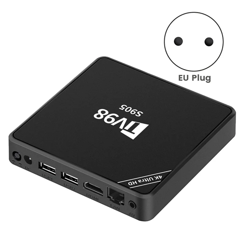 ТВ-приставка TV98 1 Гб + 8 S9054K Android 12 Смарт RJ45 10 м 100 медиаплеер с вилкой европейского