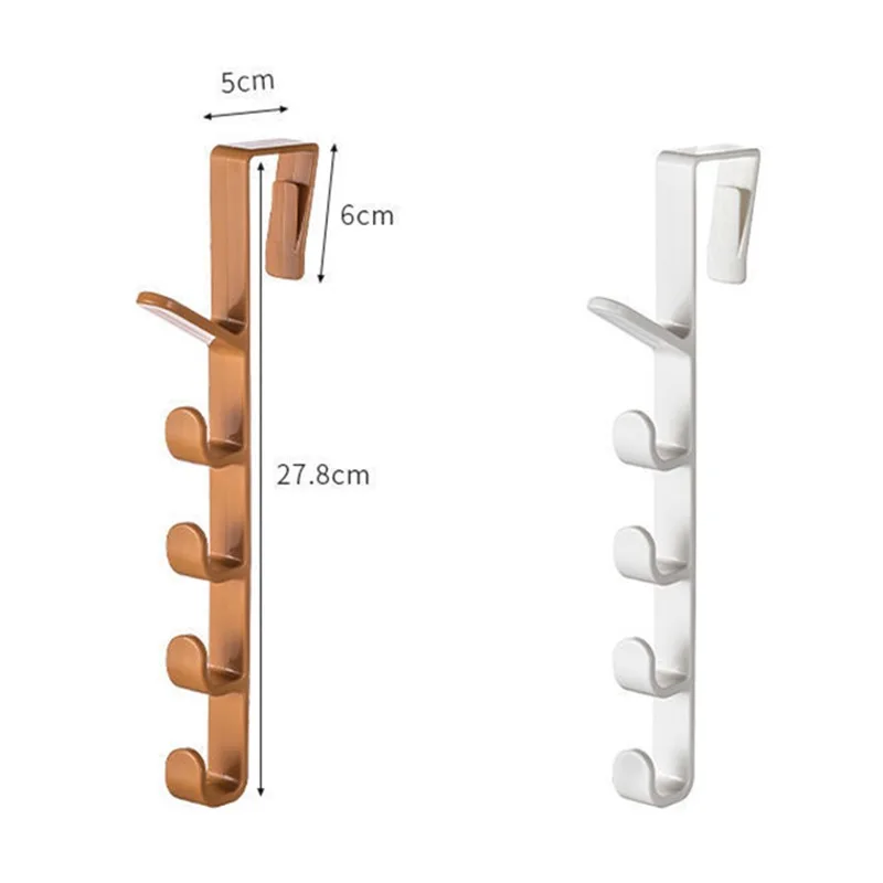 Over The Door Plastic Rails Hooks Shelf Bedroom Door Hanger Clothes Hanging Rack Home Storage Organization For Bags Hat Jacket images - 6