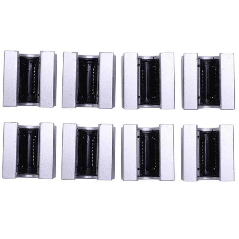 

8X Aluminum Linear Sliding Block Motion Router Solid Block C Silver (SBR20UU,20Mm)
