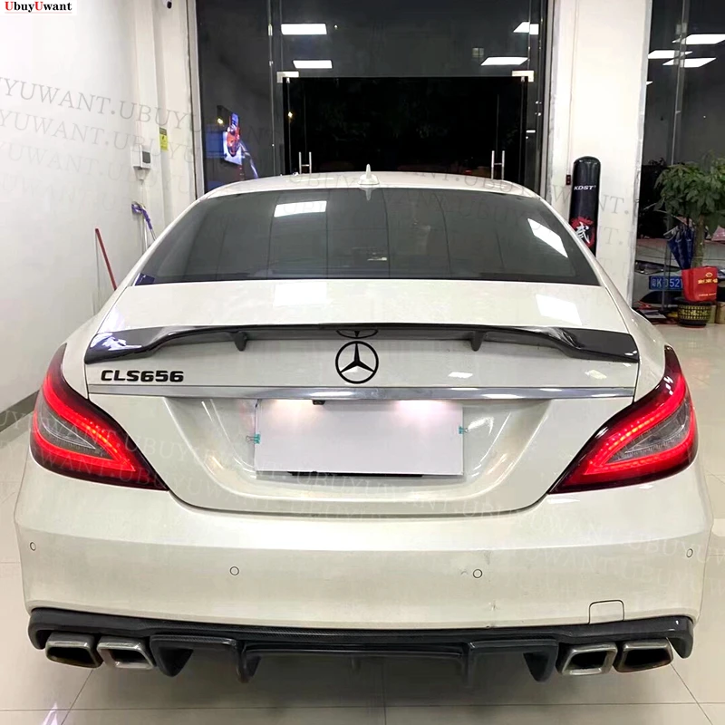 

For Mercedes Benz CLS Class W218 CLS 260 300 350 400 CLS63 SPOILER Carbon Fiber Rear Trunk SPOILER Wing R Style 2011 - 2016