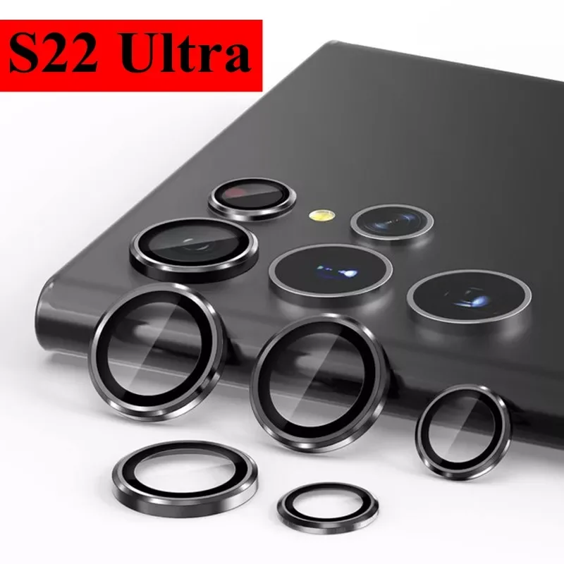 

Camera Lens Ring Protector For Samsung Galaxy S22 Ultra Aluminum Metal Tempered Glass On Sansung S22ultra Back Cover Lens Cap