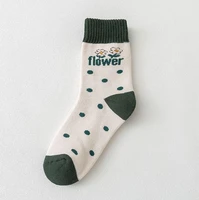 colorful print cotton socks women warmterry long socks female flower winter thick socks calcetine medias