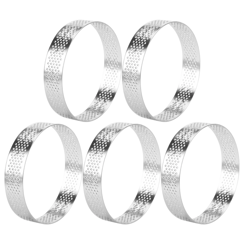 

Circular Tart Rings With Holes Stainless Steel Fruit Pie Quiches Cake Mousse Mold Kitchen Baking Mould