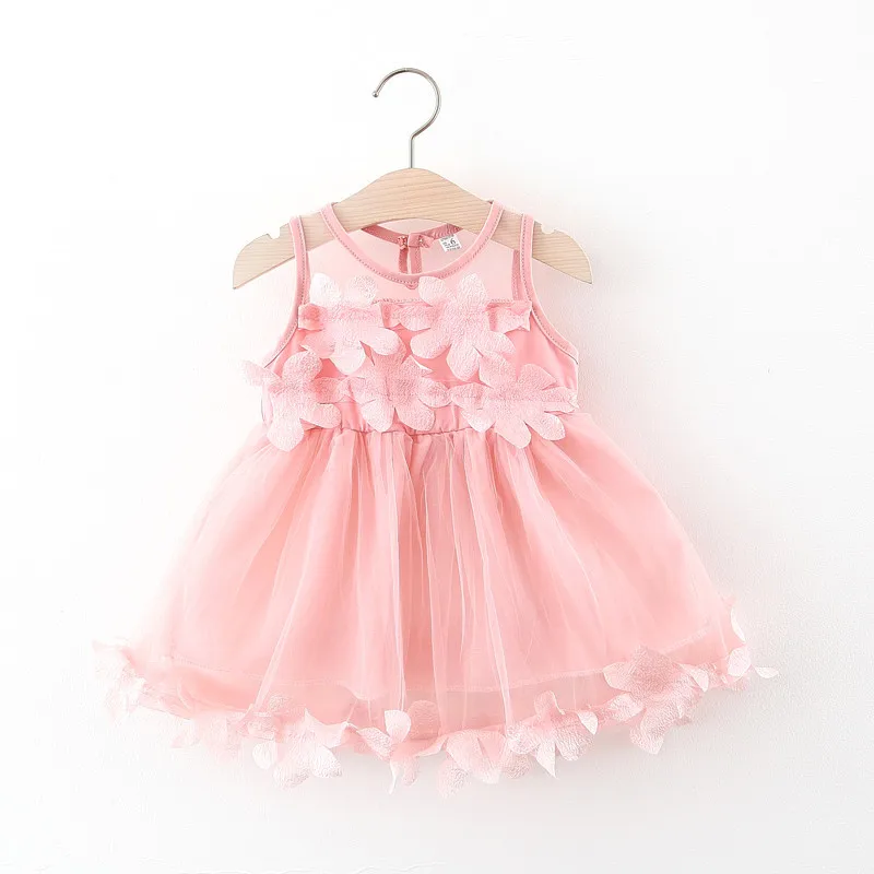 

Summer Outfits Toddler Dresses Newborn Baby Girl Clothes Cute Flowers Sleeveless Cotton Print Princess Beach Dress+Sunhat BC004