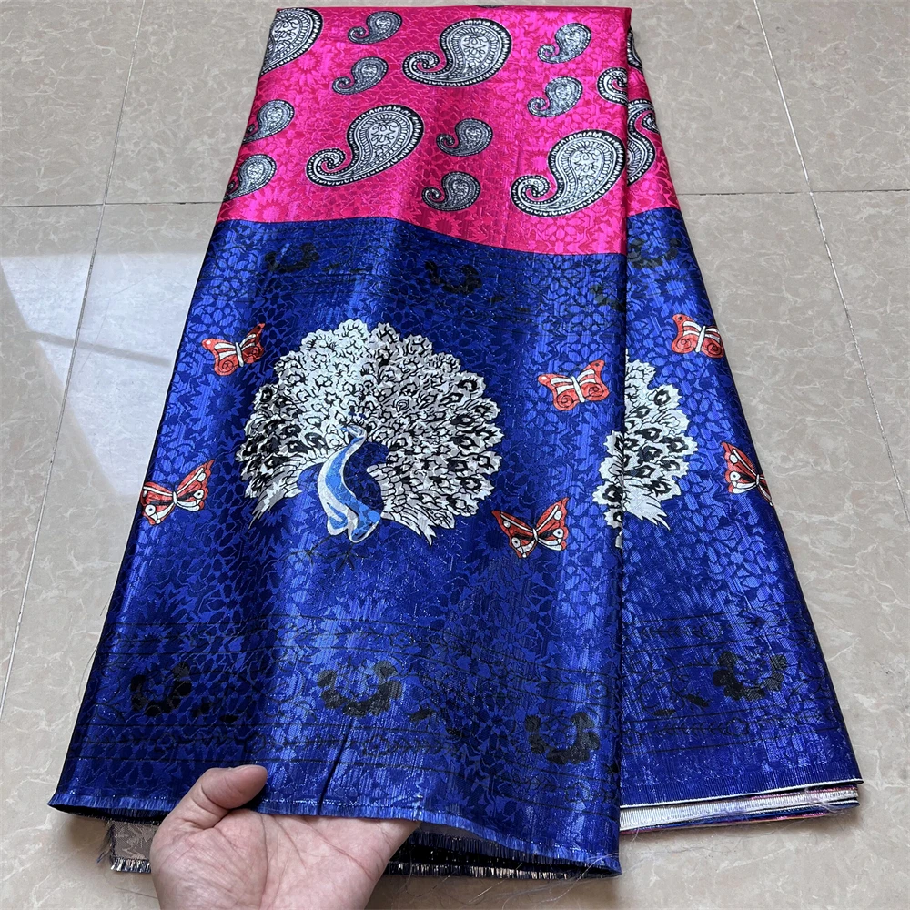 

Latest 5 Yards Guinea Brocade Jacquard Fabric African Lace 2023 High Quality Nigerian Brocade Fabrics for Wedding Dress JK073