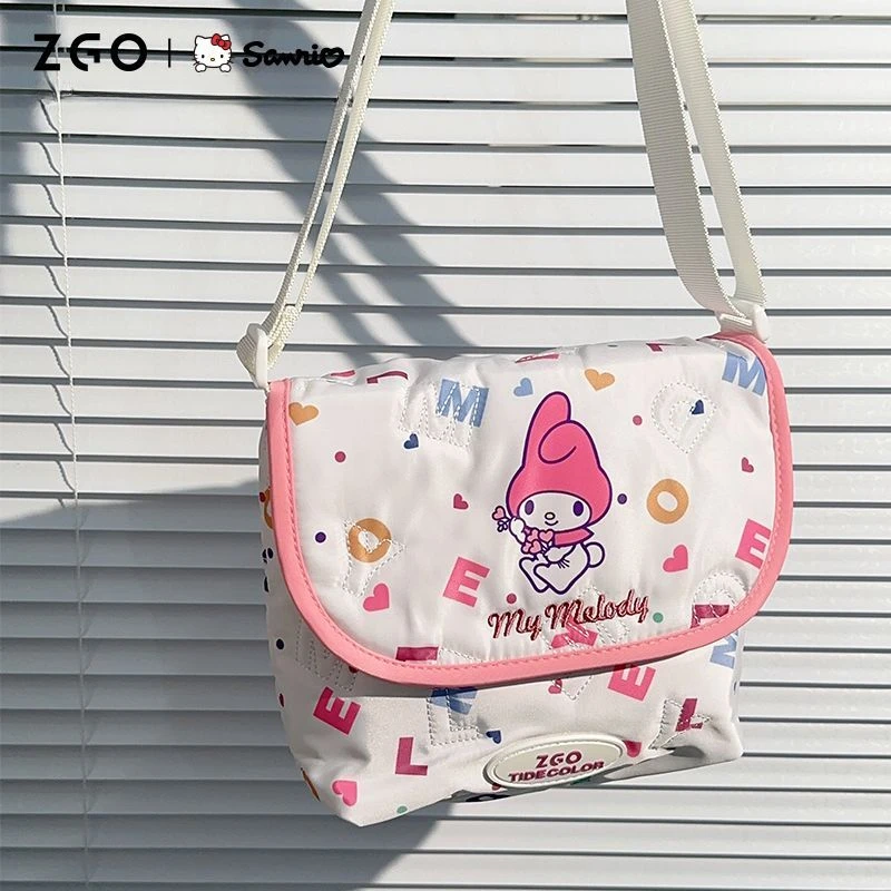 

Kawaii Sanrio Anime My Melody Sweet Girls' Crossbody Bag Cute Cartoon Character Girly Heart Commuter Shoulder Bag Gifts