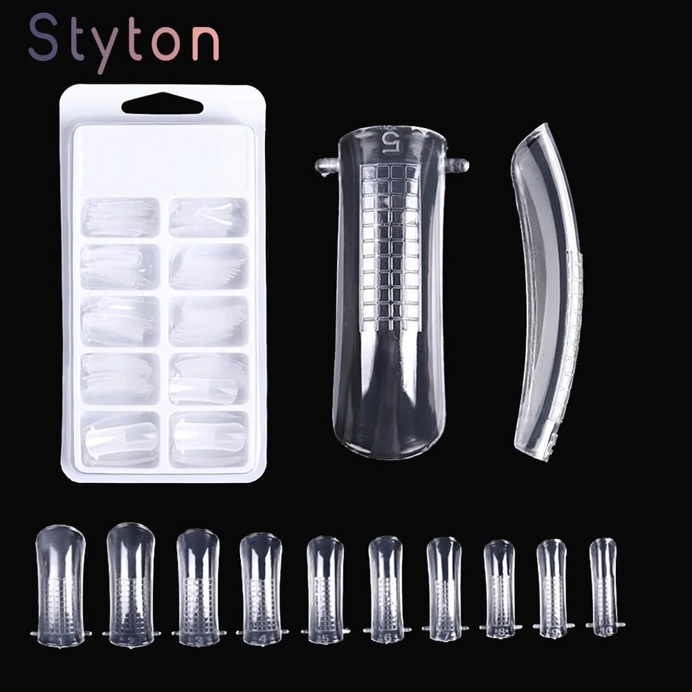 

STYTON 100 Pcs Clear False Nails Fake Tips Artificial Full Cover Acrylic False Fake Nails for Finger Extension Nail Forms