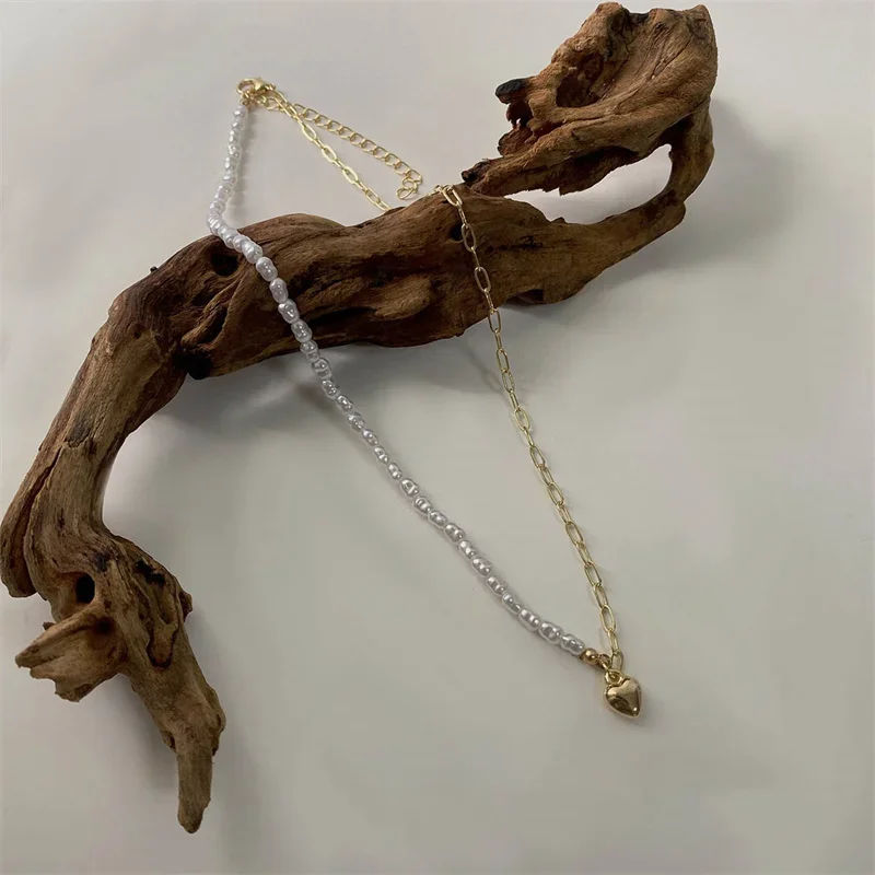 Новое жемчужное ожерелье-цепочка с лепестками для пары геометрическое корейское