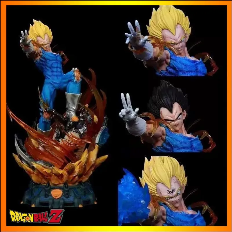 

41cm Dragon Ball Z Vegeta Figure Gk Dbz Anime Figures Pvc Action Statue 3 Heads Collectible Model Decoration Manga Toys Gift