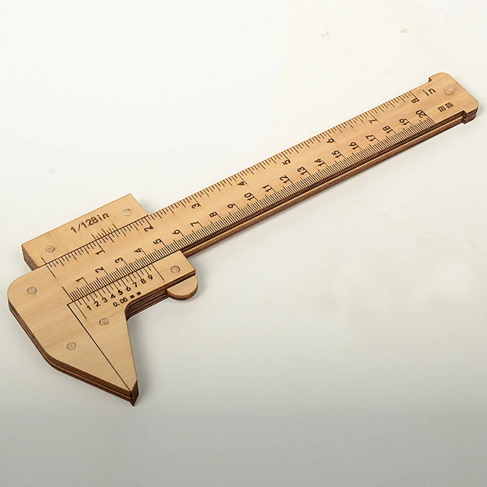 

Toy Measuring Rulers Wooden Household Vernier Caliper Drawing Portable Straight Child Convenient