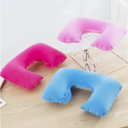 

Outdoor Portable U Pillow Travel Inflatable Protection Neck Trip U-shaped PVC Flocking Air Pillow Travel Accessories Comfortable