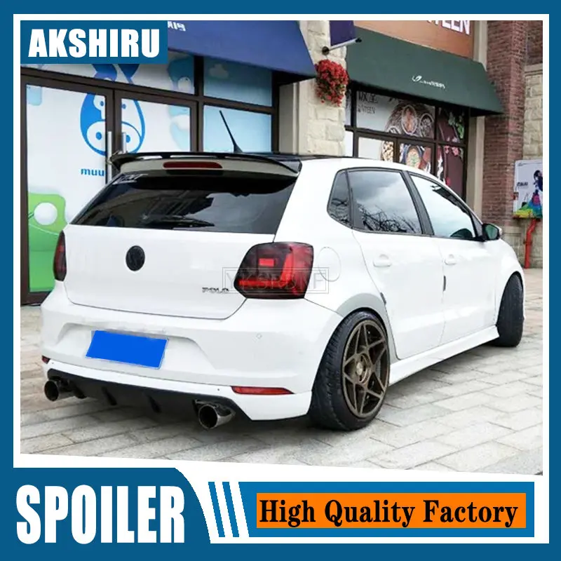 

Спойлер для Volkswagen VW Polo 2011, 2012, 2013, 2014, 2015, искусственный пластиковый Неокрашенный спойлер на крышу заднего багажника