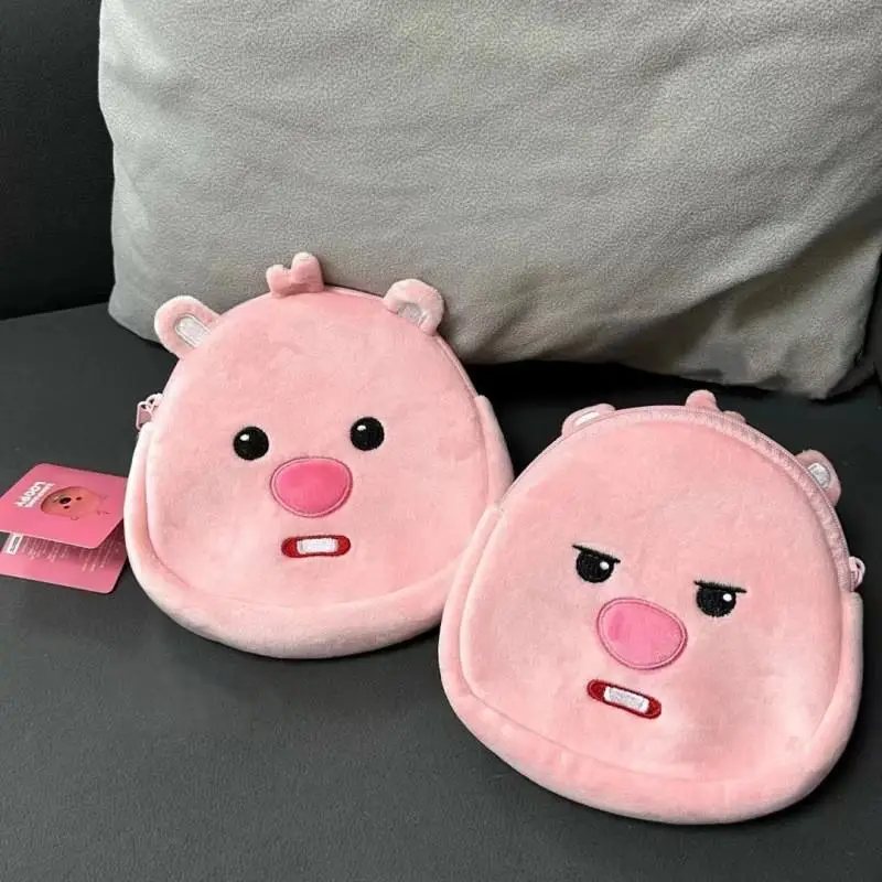 

Kawaii Sanriod Anime Hobby Loopy Plush Double-Sided Pink Cosmetic Bag Mobile Phone Bag Portable Multi-Functional Storage Bag